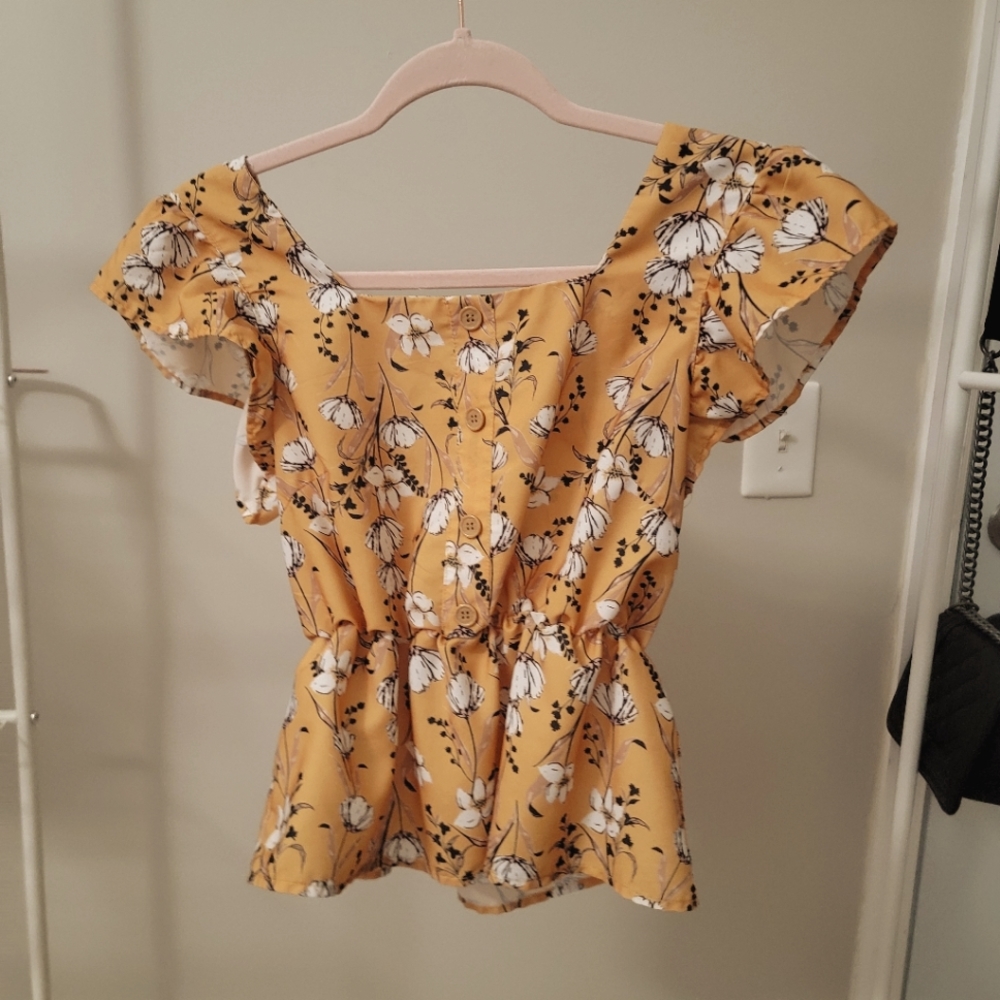 Yellow Floral Blouse